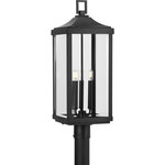 Progress Lighting - Gibbes Street Collection 3-Light Post Lantern - Incorporate a flawless lighting experience that fills your home with an understated elegance and rustic charm with this post lantern. This farmhouse-inspired masterpiece cradles clear beveled glass panes just right for offering a warm, welcoming glow to your friends and family. A traditional lantern frame with a beautiful black finish houses the light bases in this timeless design.