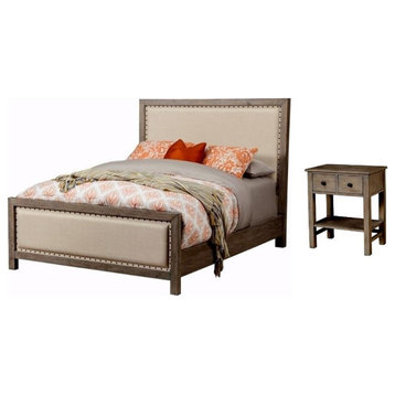 Home Square 2-Piece Set with Classic Queen Bed & 2 Drawer Nightstand