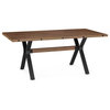 Amisco Laredo Distressed Wood and Metal Dining Table in Brown/Black