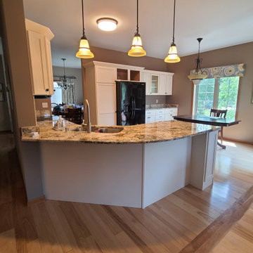 Transitional Kitchen Remodel Done in an Off-White Butter Painted Finish