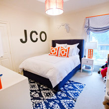 navy & orange decor