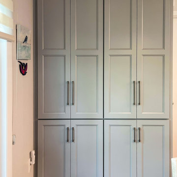 Custom Two Tone Gray Kosher Kitchen with Quartz Countertops