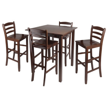 Winsome Wood Parkland 5-Piece Set High Table With 29" Ladder Back Stools