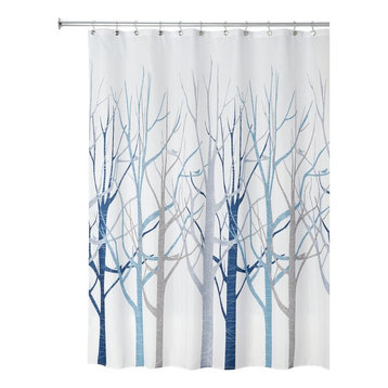 Fabric Shower Curtains Blue, Chloe Fabric Shower Curtain