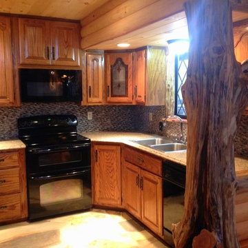 Cedar Log Kitchen After