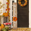 60"H Fall Wooden "WELCOME" Porch Sign With Wreath