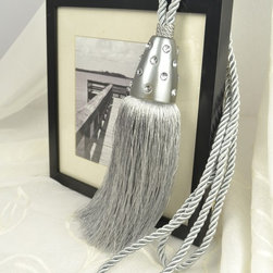 6 Colors QYM41 Polyester Curtain Tassel Tie Backs in Gray Color - Window Treatment Accessories