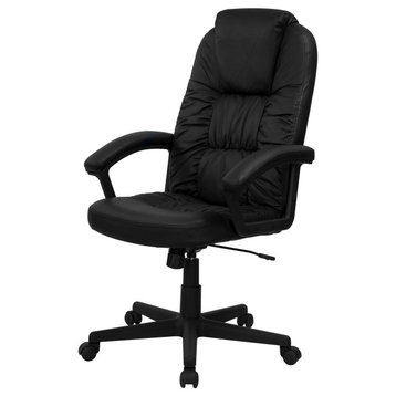 Roseto FFIF95286 25"W LeatherSoft Blend Executive Swivel Chair - Black