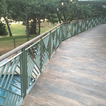 Concrete overlay and staining wood pattern