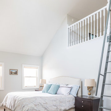 Principal Bedroom with custom rolling ladder to loft