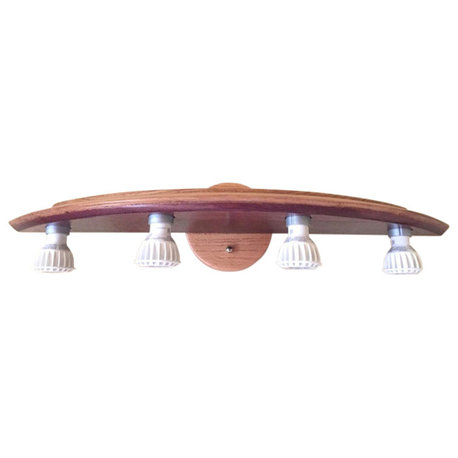 Clair De Lune Vanity Light, Recycled Wine Barrel Oak Lid