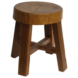 Rustic Accent And Garden Stools by Golden Lotus Antiques