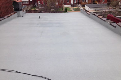 Flat roof before and after