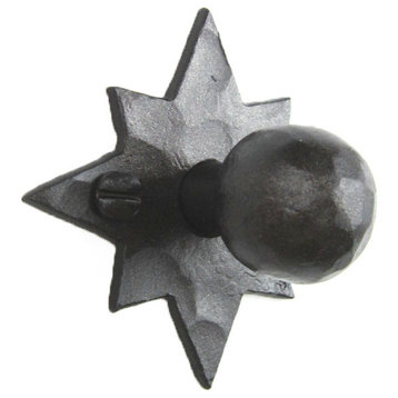 Rustic Hammered Star Wrought Iron Cabinet Knob  HK5, Bronze