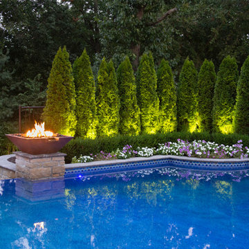 fire & water w/ infinity edge custom gunite pool