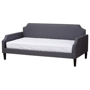 Bruno Gray Fabric Upholstered Twin Sofa Daybed