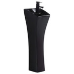 Fine Fixtures - Vitreous China 12" Pedestal Bathroom Sink With Overflow, Black - Fine Fixtures' pedestals collection is uniquely suited to virtually any decor and design preference, whether you're looking for a classic style or a bold, contemporary look. The pedestals' graceful forms belie their underlying sturdiness; they are all made from the highest quality materials to ensure durability and are finished to withstand years of regular use.