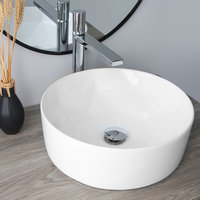 STYLISH Porcelain Round 15-3/4-inches Vessel Ceramic Bathroom Sink White