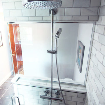 Shower Head on Glass Wall