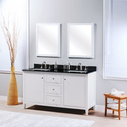 MAYKKE Cecelia Bathroom Single Vanity Set, White, 60" - Bathroom Vanities And Sink Consoles