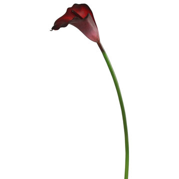 Artificial Large Stem Calla Lily , Burgundy, 28"