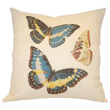 Juniper Road Collection, Three Butterflies, Linen With Feather Down Insert