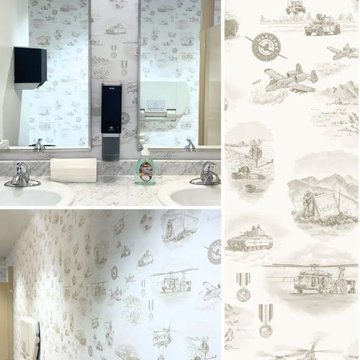 Custom hand-illustrated military toile, installed in the GWOT wing, Warhawk Air