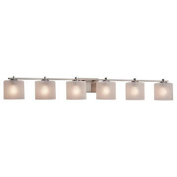 Fusion Era 6-Light Bath Bar, Frosted Crackle Shade, Nickel, Incandescent