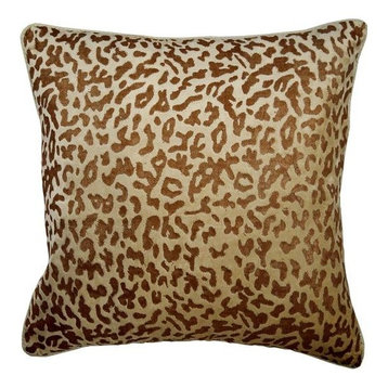Gold Animal Pillows Velvet 20"x20" Throw Pillow Cover, Animal Print, Roar