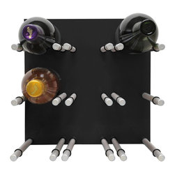 Epicureanist 9 Bottle Acrylic Peg Wine Racks (Black) - Wine Racks