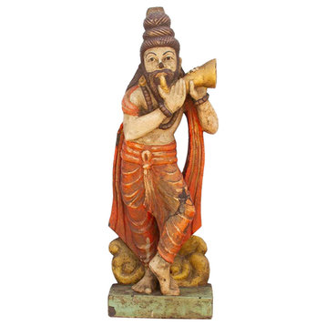 Antique Southern India Stone Temple Figure