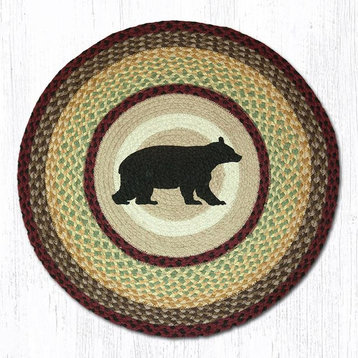 Earth Rugs RP-395 Cabin Bear Round Patch 27" x 27"