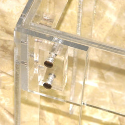 Side table, acrylic with brass rivets - Products