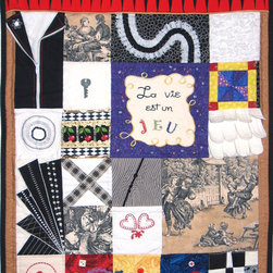 Textile art La vie est un jeu - Mixed Media Art