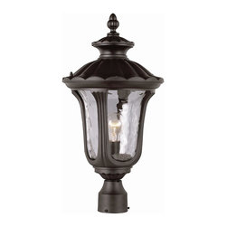 Trans Globe Lighting - Rustic Contemporary 21-Inch Post Lamp with Clear Water Glass - Post Lights
