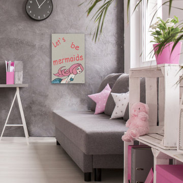 "Let's Be Pink Mermaids" Painting Print on Wrapped Canvas