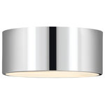 Z-Lite - Z-Lite 2302F2-CH Harley 2 Light Flush Mount in Chrome - Elegant simplicity offers a minimalist design that captures attention, making this contemporary flushmount metal drum two-light ceiling light a versatile selection. This light from the Harley collection is perfect for casual, easy living spaces, offering a sleek large-form silhouette with a shade made of radiant chrome finish steel. Bring industrial-inspired vibes to a kitchen, dining space, or hallway with this tasteful fixture.