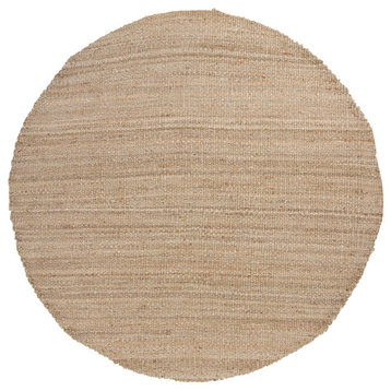 Saket Contemporary Area Rug, Natural Tan, 7'9" Round