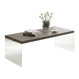 Monarch Specialties Inc.Glass And Wooden Coffee Table - Coffee Tables