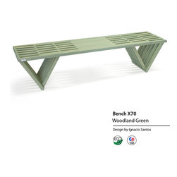 Backless solid Wood Modern Design Bench 70 by GloDea - Indoor Benches