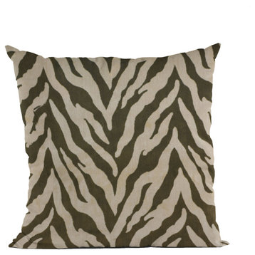 Tribal Zebra Zebra Print Velvet Luxury Throw Pillow, Double sided 20"x36" King