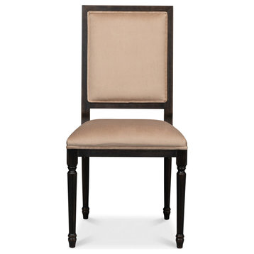Square Back Dining Chairs Set of 2 Nero Toffee
