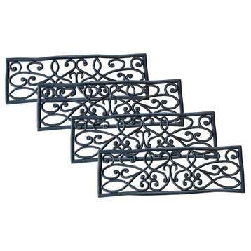 Rubber Scrollwork Stair Tread 4-Pack