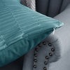 Pleated Velvet Pillow Covers, Set of 2, Storm Blue, 14"x26"