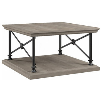 Bowery Hill Square Coffee Table in Driftwood Gray - Engineered Wood