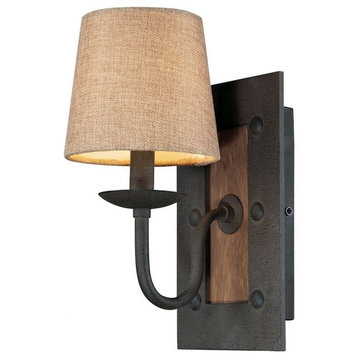 1 Light Wall Sconce in Transitional Style - 12 Inches tall and 6 inches wide