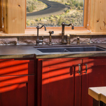 Brasada Ranch home rustic kitchen close up of sink