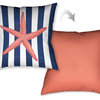 Starfish Stripe Decorative Pillow, 18"x18"