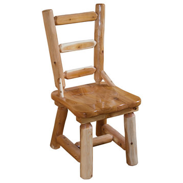 White Cedar Log Ladder Back Dining Chair
