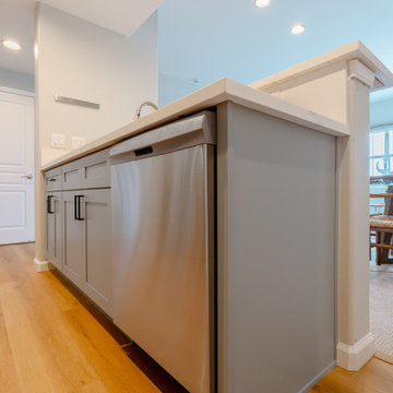 Modern Gray Shaker Kitchen Cabinets with Stainless Steel Appliances The Cabinati